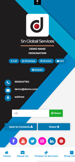 digital visiting card