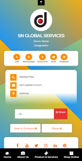 digital visiting card